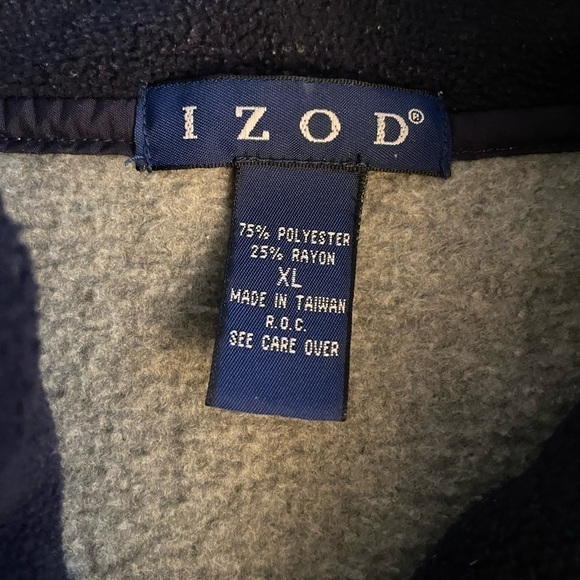 IZOD GRAY FLEECE ZIP FRONT VEST MEN’S SIZE XL - Picture 3 of 6